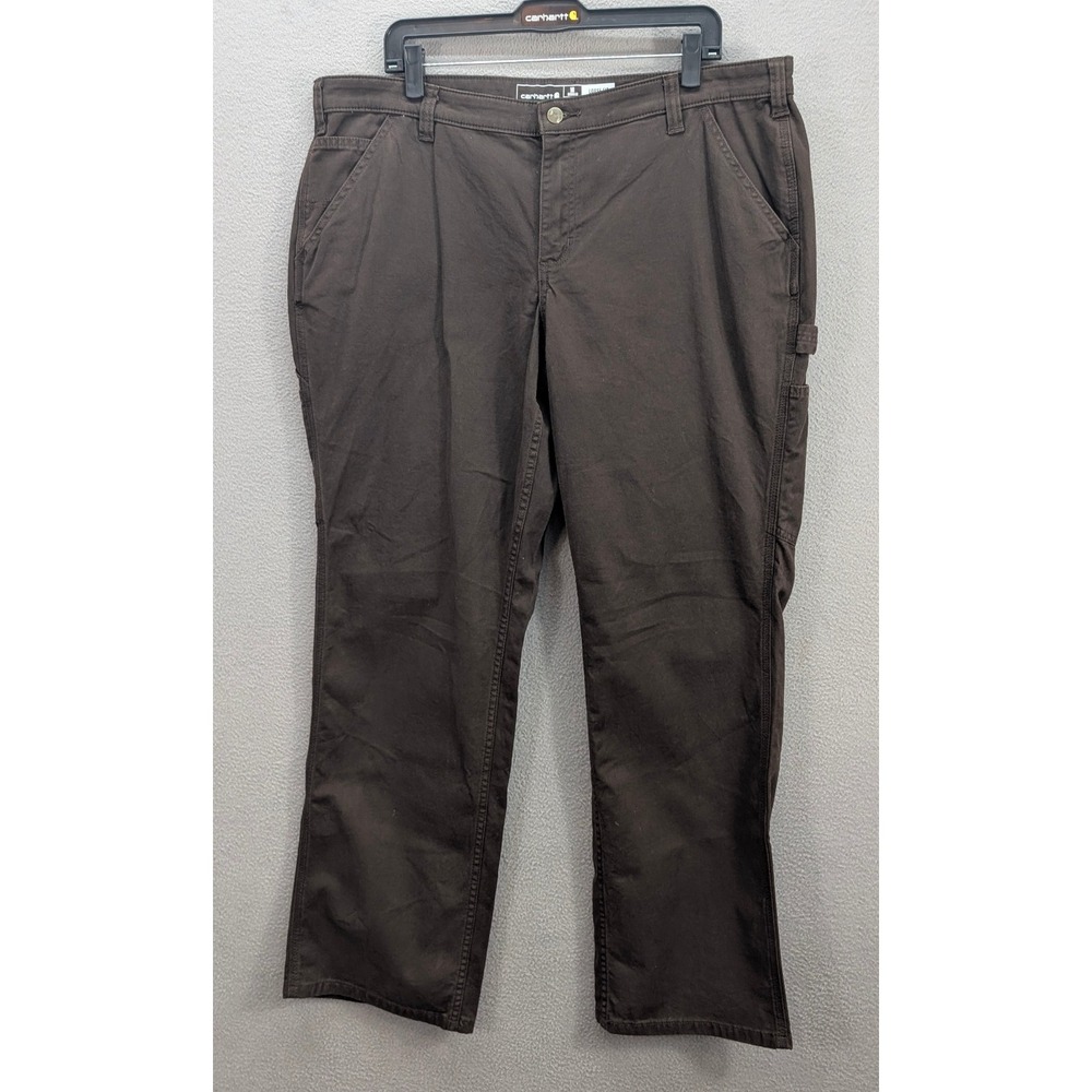 Carhartt Women's Rugged Flex‎ Loose Fit Canvas Work Pants Brown Size 18 Reg NWT